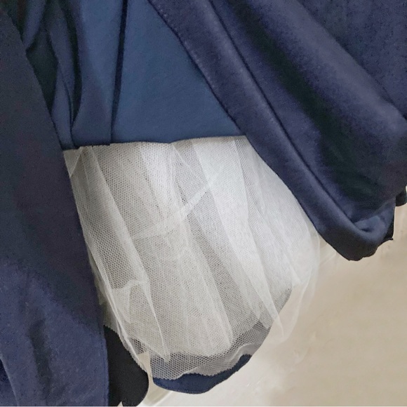 La Femme Navy Sequin Lace Bodice Mermaid Style Gown Off Shoulder Size 4 NWOT - Picture 9 of 13